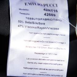 Pre Owned Emilio Pucci Black Silk Crepe Embellished Detail Trousers M