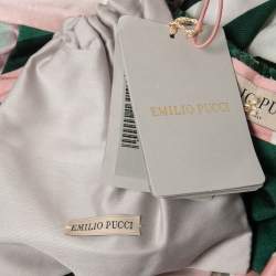 Pre Owned Emilio Pucci Multicolor Printed Silk Button Front Long Shirt Dress L 