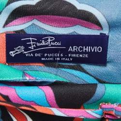 Emilio Pucci Multicolor Printed Jersey Strappy Wide-Leg Jumpsuit L