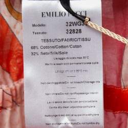 Pre Owned Emilio Pucci Multicolor Printed Cotton & Silk Maxi Dress L