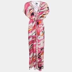 Emilio Pucci Multicolor Printed Cotton & Silk Kaftan Maxi Dress M