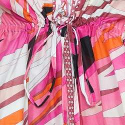 Emilio Pucci Multicolor Printed Cotton & Silk Kaftan Maxi Dress M