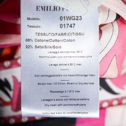 Emilio Pucci Multicolor Printed Cotton & Silk Kaftan Maxi Dress M
