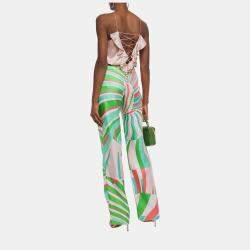 Pre Owned Emilio Pucci Silk Straight Leg Pants 40