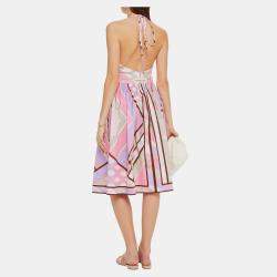 Pre Owned Emilio Pucci Cotton Midi Dress 40