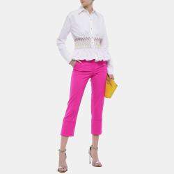 Pre Owned Emilio Pucci Pink Wool Cropped Pants S (IT 38)