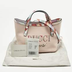 Pre Owned Emilio Pucci Pink/Multicolor Leather Capri Tote