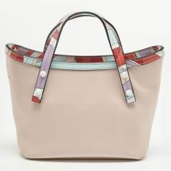 Pre Owned Emilio Pucci Pink/Multicolor Leather Capri Tote