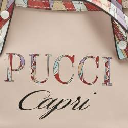 Pre Owned Emilio Pucci Pink/Multicolor Leather Capri Tote