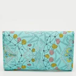 Pre Owned Emilio Pucci Green/Multicolor Conchiglie Print Fabric Pouch