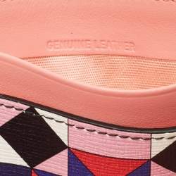 Pre Owned Emilio Pucci Multicolor Printed Leather Card Holder
