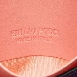 Pre Owned Emilio Pucci Multicolor Printed Leather Card Holder