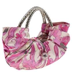 Pre Owned Emilio Pucci Pink Fabric Hobo