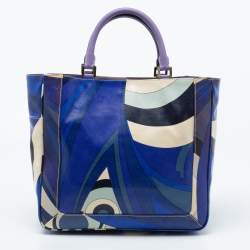 Emilio Pucci Multicolor Printed Coated Canvas Tote