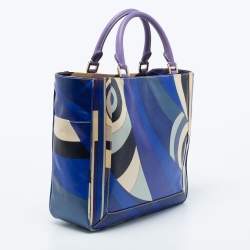 Emilio Pucci Multicolor Printed Coated Canvas Tote