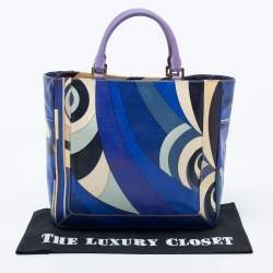 Emilio Pucci Multicolor Printed Coated Canvas Tote