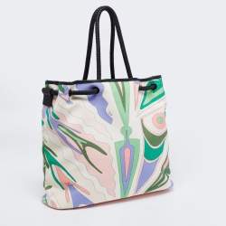 Emilio Pucci Multicolor Printed Canvas Tote
