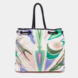 Emilio Pucci Multicolor Printed Canvas Tote