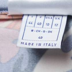 Pre Owned Emilio Pucci Archivio Blue Floral Print Jersey Short Sleeve Top M