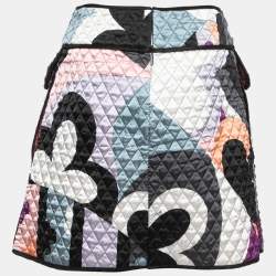 Emilio Pucci Multicolor Printed Satin Quilted Mini Skirt S