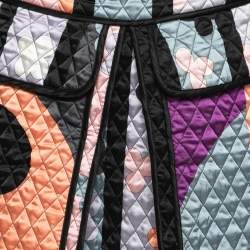 Emilio Pucci Multicolor Printed Satin Quilted Mini Skirt S