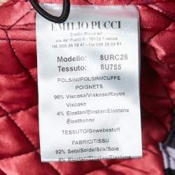 Emilio Pucci Archivio  Multicolor Printed Satin Hooded Puffer Jacket S