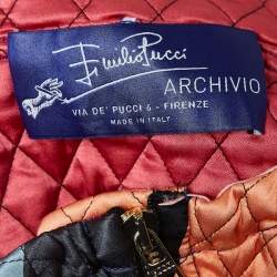 Emilio Pucci Archivio  Multicolor Printed Satin Hooded Puffer Jacket S