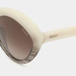 Emilio Pucci Cream/Brown Gradient EP0041 24K Cat-Eye Sunglasses