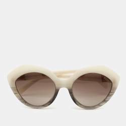 Emilio Pucci Cream/Brown Gradient EP0041 24K Cat-Eye Sunglasses