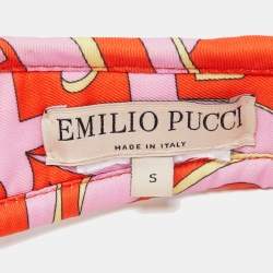 Emilio Pucci Beige Vetrate Logo Embroidered Visor S