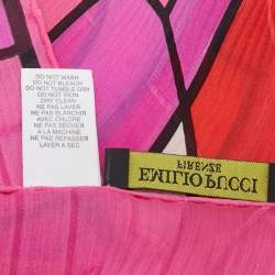 Emilio Pucci Pink/Red Printed Silk Scarf 