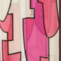 Emilio Pucci Pink/Red Printed Silk Scarf 