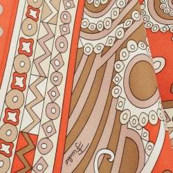 Pre Owned وشاح إيميليو بوتشي حرير بطباعة ماسية برتقالي