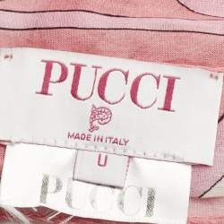 Pre Owned Emilio Pucci Pink Printed Cotton Scarf