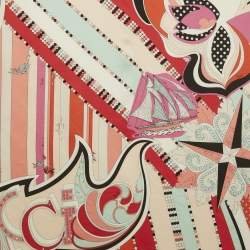 Pre Owned Emilio Pucci Multicolor Printed Silk Square Scarf 