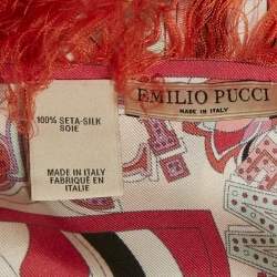 Pre Owned Emilio Pucci Multicolor Printed Silk Square Scarf 