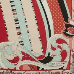 Pre Owned Emilio Pucci Multicolor Printed Silk Square Scarf 