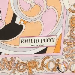 Pre Owned وشاح إيميليو بوتشي حرير مزخرف مطبوع أزرق