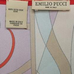 Pre Owned وشاح إيميليو بوتشي حرير مزخرف مطبوع أزرق