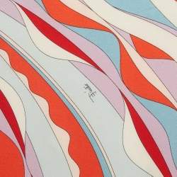 Pre Owned وشاح إيميليو بوتشي حرير مزخرف مطبوع أزرق