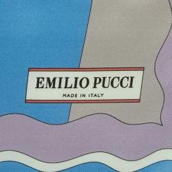 Pre Owned Emilio Pucci Multicolor Iride Print Silk Scarf
