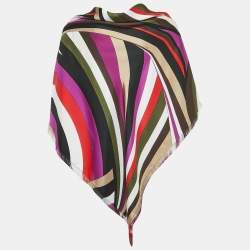 مملوكة مسبقًا Emilio Pucci Multicolor Printed Silk Triangle Scarf