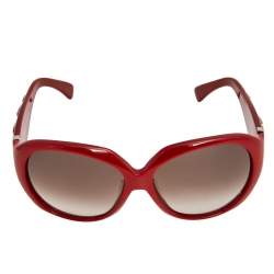 Pre Owned Emilio Pucci Red/Brown EP614S Oversized Sunglasses