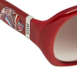 Pre Owned Emilio Pucci Red/Brown EP614S Oversized Sunglasses