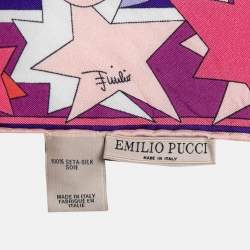 Emilio Pucci Multicolor Abstract Print Silk Scarf