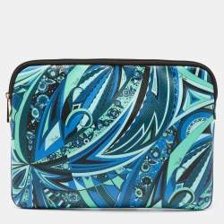  Emilio Pucci Multicolor Printed Leather Laptop Case