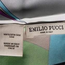 Emilio Pucci Multicolour Printed Silk Square Scarf