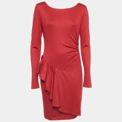 Emilio Pucci Red Jersey Drape Style Short Dress M