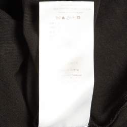 Emilio Pucci Black Floral Print Silk Frill Jersey T-Shirt S