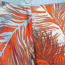 Emilio Pucci Blue Printed Silk Wide Leg Pants M